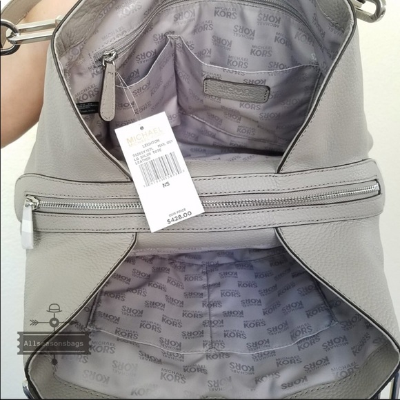 Michael Kors Large Leighton shoulder Tote Grey Bag - Picture 6 of 7